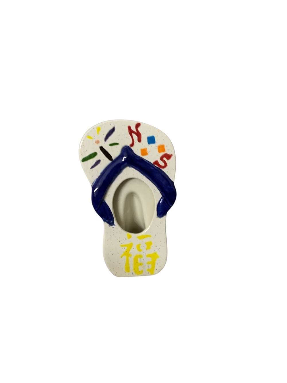 White flip flop ceramic for picture frame